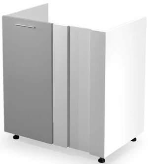 Szafka kuchenna narożna zlewozmywakowa Vokres 16X - jasny popiel połysk