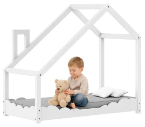 Drewniane łóżko dziecięce domek Induro 5X - Białe
