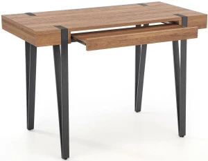 Industrialne biurko z szufladą na klawiaturę orzech miodowy - Raben