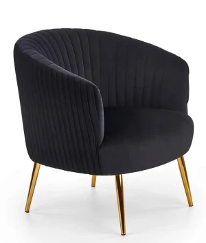 Czarny kubełkowy stylowy fotel muszelka - Kasto