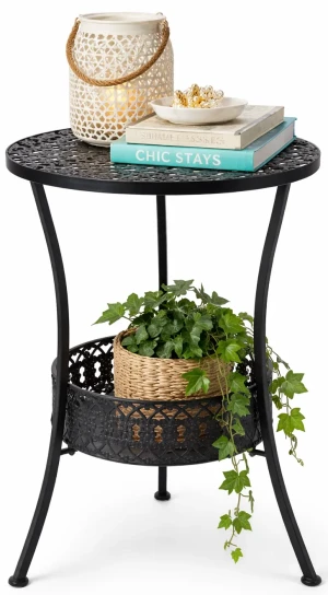 Metalowy okrągły stolik na taras - Margo