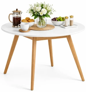 Biały skandynawski okrągły stół rozkładany - Dev