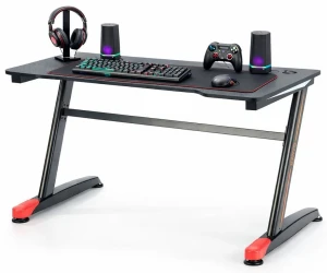 Czarne biurko gamingowe - Aluvia