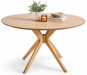 Okrągły stół minimalistyczny w kolorze dębowym - Froser