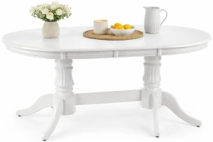 Klasyczny stół rozkładany w kolorze białym - Loara