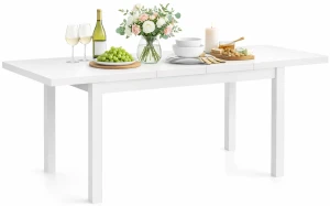 Minimalistyczny biały rozkładany stół - Saofo 2X