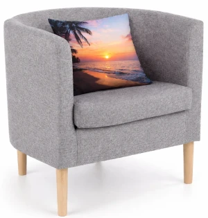 Popielaty kubełkowy fotel wypoczynkowy - Figaro