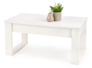 Biała prostokątna ława z szufladami - Malio