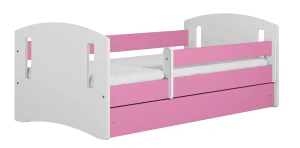 Łóżko dla dziewczynki z barierką Rubens 3X 80x180 - różowe