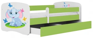 Zielone łóżko dziecięce ze stelażem 80x160 - Rostok 2X