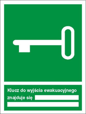 EG-tablice "Klucz do wyjścia ewakuacyjnego"
