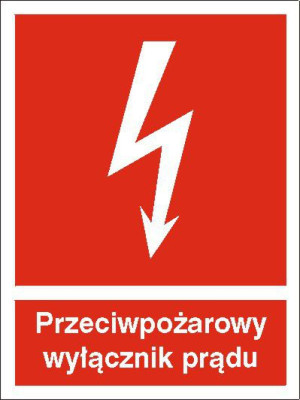 EG-tablice przeciwpożarowy wyłącznik prądu – oznakowanie bezpieczeństwa