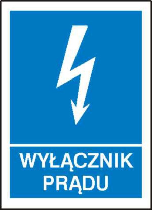 EG-tablice 'Wyłącznik prądu' – informacyjne oznakowanie