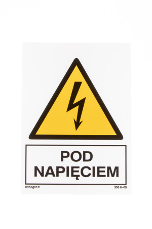 EG-tablica ostrzegawcza „Pod napięciem#8221; – znak elektryczny pionowy