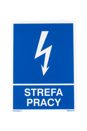 EG-tablica ostrzegawcza pionowa „Strefa pracy#8221; – znak elektryczny BHP