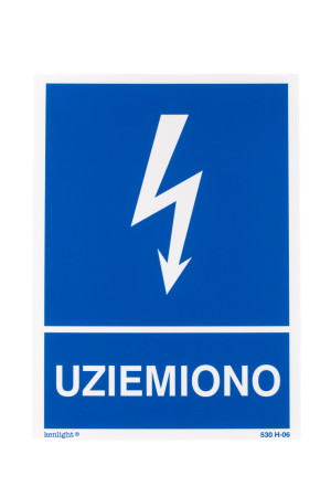 Tablica pionowa EG „Uziemiono#8221; – oznaczenie uziemienia dla instalacji elektroenergetycznych