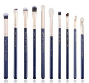 Jessup T482 Zestaw 10 pędzli do makijażu Prussian blue/golden