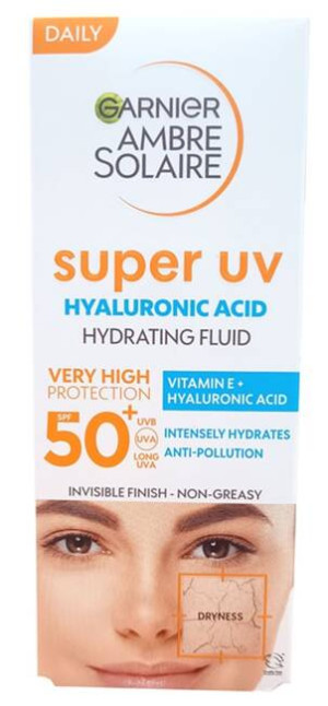 Garnier Ambre Solaire Super UV SPF50+ Ochronny fluid do twarzy 40ml