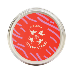 Mydlarnia Cztery Szpaki Okrągła puszka na szampon/odżywkę - Czerwono-Różowa 60ml
