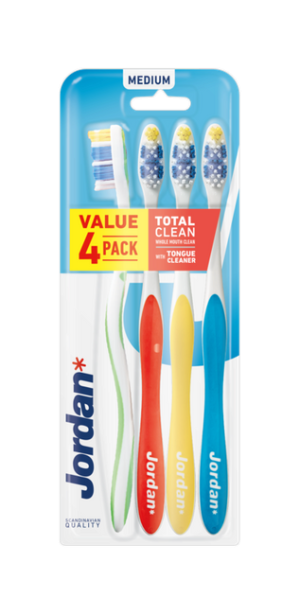 Jordan Total Clean Szczoteczka do zębów - MEDIUM (4 sztuki)