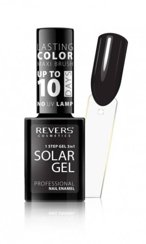 REVERS SOLAR GEL Lakier do paznokci efekt lakieru hybrydowego - 24 DEEP BLACK 10ml