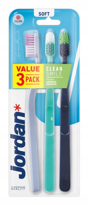 Jordan Clean Smile Szczoteczka do zębów - SOFT (3 sztuki)
