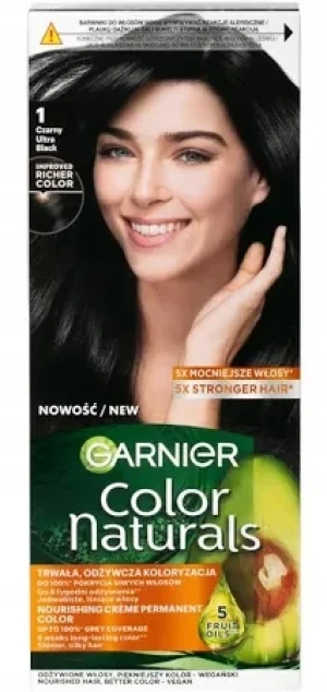 Garnier Color Naturals Creme Farba do włosów - 1 Czerń Ultra Black 112ml