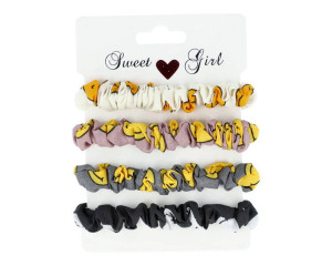 Gumka do włosów scrunchie w buźki - 4 sztuki