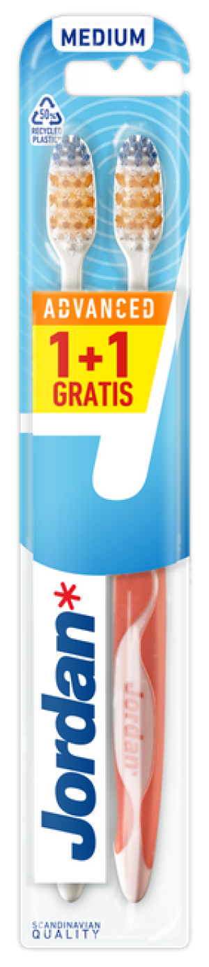 Jordan Advanced Szczoteczka do zębów - MEDIUM (2 sztuki)