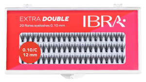IBRA Kępki rzęs Extra Double C 20D Knot-free 12mm