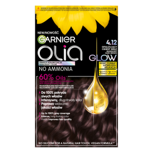 Garnier Olia Twała Koloryzacja Farba do włosów - 4.12 Opalizujący Ciemny Brąz 174ml