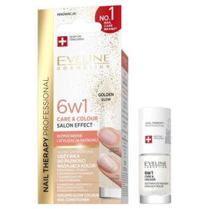 Eveline 6w1 Care&Colour Salon Effect Odżywka do paznokci nadająca kolor - Golden Glow 5ml