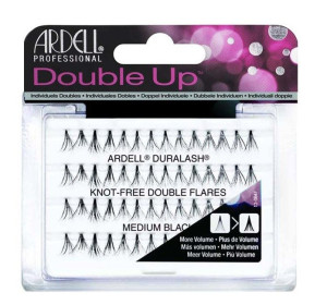 Ardell Double Individuals Knot-Free Double Flares - Podwójne kępki sztucznych rzęs bez węzełków Medium Black, 60 sztuk