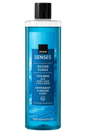 AVON Senses męski żel pod prysznic 2w1 Ocean Surge 500ml