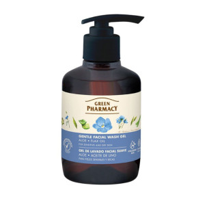 GREEN PHARMACY Delikatny żel do mycia twarzy - aloes i olej lniany 270ml