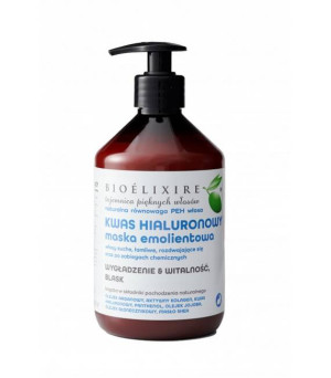 BIOELIXIRE Maska emolientowa kwas hialuronowy - włosy suche, łamliwe, rozdwajające się oraz po zabiegach chemicznych 500ml