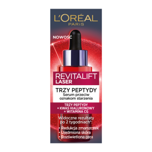 Loreal Revitalift Laser Tri-Peptides Serum przeciw oznakom starzenia - Trzy peptydy+kwas hialuronowy+witamina CG 30ml