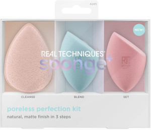 Real Techniques Sponge Poreless Perfection Skin Zestaw 3x gąbka do makijażu