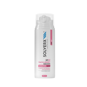 Solverx Sensitive Skin Emulsja ochronna do opalania twarzy i ciała SPF50+ 150ml