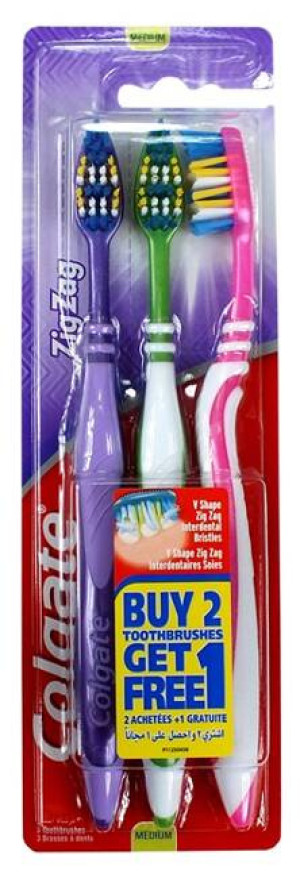 COLGATE ZIG ZAG ŚREDNIA 3x SZCZOTECZKA DO ZĘBÓW