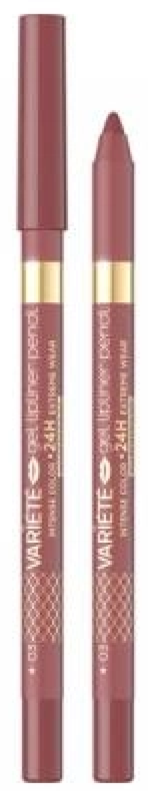 Eveline Variete Gel Lipliner Pencil Żelowa konturówka do ust 03 Dark Rose