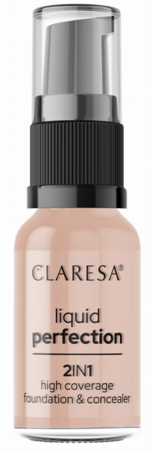 CLARESA Liquid Perfection Kryjący podkład i korektor 2w1 104 Nude 18g