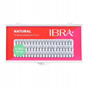 IBRA NATURAL Sztuczne rzęsy kępki C0.10 10mm - 60 kępek