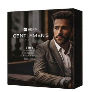 HiSkin Gentlemen's Choice 3w1 Zestaw kosmetyków dla mężczyzn - Żel do mycia ciała i szampon do włosów i brody 330ml + Pomada nawilżająca 100ml