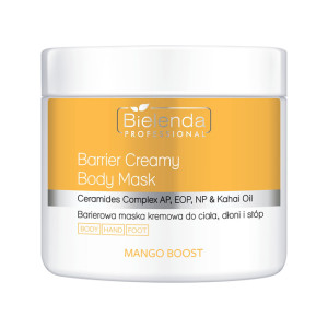 Bielenda Professional Mango Boost Barrier Creamy Body Mask Barierowa maska kremowa do ciała, dłoni i stóp - Mango, olej Kahai, kompleks ceramidów 600