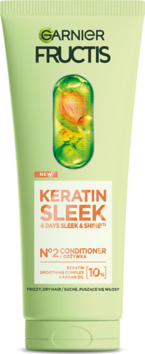 Garnier Fructis Keratin Sleek Conditioner Odżywka do włosów suchych i puszących się 200ml