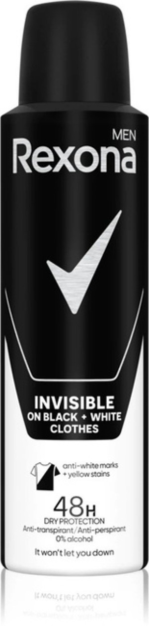 REXONA MEN INVISIBLE BLACK&WHITE 48H Antyperspirant spray 150ml