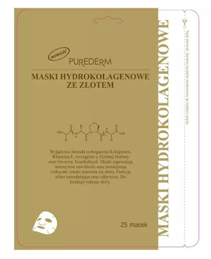 Purederm Maski Hydrokolagenowe ze złotem w płacie do twarzy 25szt.