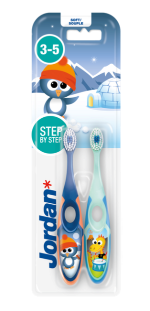 Jordan Step By Step Szczoteczka do zębów dla dzieci 3-5 lat - SOFT (2 sztuki)