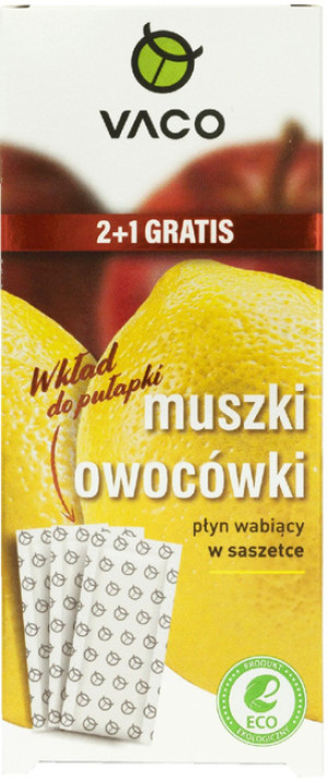 Vaco ECO Wkład do pułapki na muszki owocówki 2+1gratis